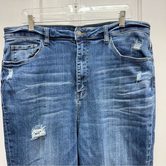 Risen high rise distressed denim jeans women's 2xl style XRDP1268 - Picture 3 of 9